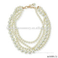 Wholesale Hand Made Jewelry Multi-Strand Simulated Pearl Statement Necklace